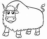 Yak Coloring Page For Kids sketch template
