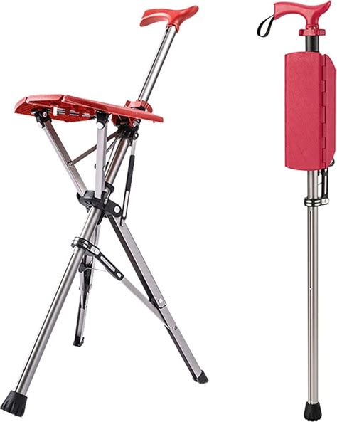 JORTRA Folding Cane Seat Combo 400 lbs Capacity Portable Cane Stool ...