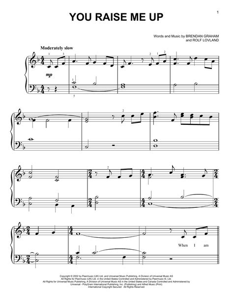 You Raise Me Up | Sheet Music Direct