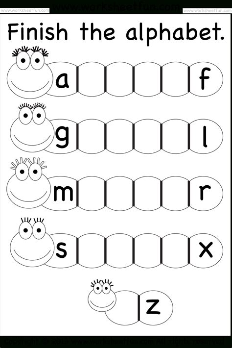 Alphabet Worksheets Fill In The Missing Letter | AlphabetWorksheetsFree.com