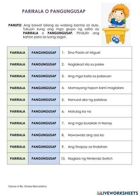 Parirala o Pangungusap 5037183 | Dharyl Bernardino