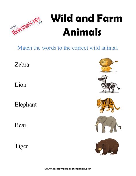 wild animals animal worksheets animal activities for kids animals for kids - wild animals ...