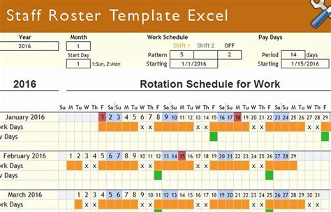 Download Staff Roster Template Excel (Weekly +Monthly)