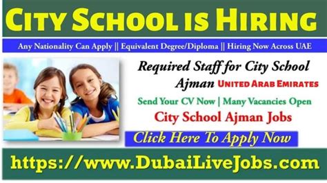 City School Ajman Careers 2024 | City School Is Hiring New Staff (Urgent)