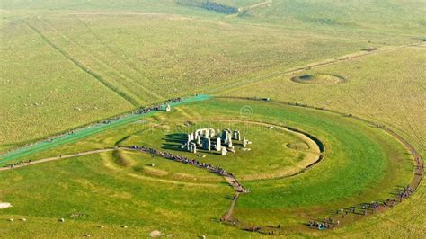 Famous Stonehenge in England - Aerial View Stock Image - Image of dusk ...