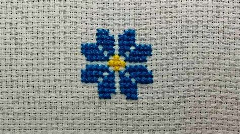 Cross Stitch Embroidery | Easy Cross Stitch Flower Design for Beginners | Knit & Stitch - YouTube