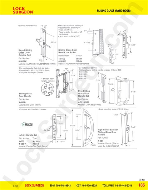 Lock Surgeon Sliding Glass Patio Door Repair Parts