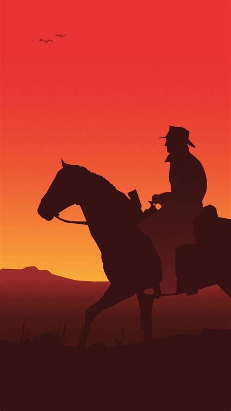 Download Red Dead iPhone Gradient Horse Wallpaper | Wallpapers.com