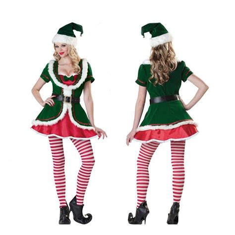 Women's Santa Elf Cosplay Costumes Sexy Christmas Santa Helper Costume