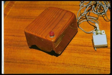 A wooden, early prototype of the first computer mouse - as demoed on ...