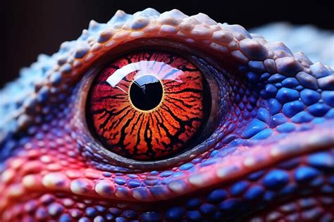 Premium AI Image | Photo of Chameleon Eye CloseUp Macro Photography