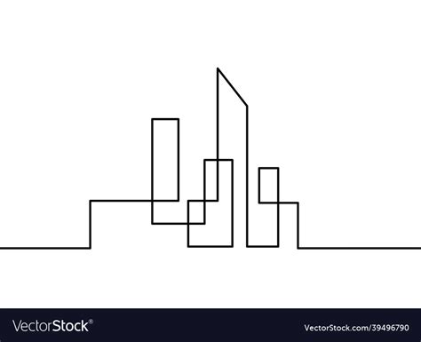 Abstract architecture as continuous lines drawing Vector Image