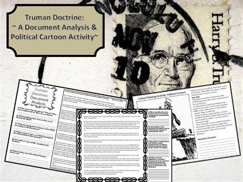 Truman Doctrine: A Document Analysis & Political Cartoon Activity (U.S. History) | Teaching ...