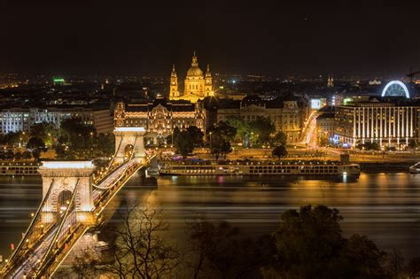 Wallpaper : Budapest, night, bridge, cityscape, Donau, Chain Bridge ...