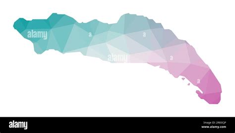 Polygonal map of Anegada. Geometric illustration of the island in ...