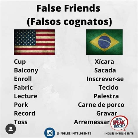 📚 Aprenda Inglês On-line 🇺🇸 on Instagram: “Você sabe o que são false ...