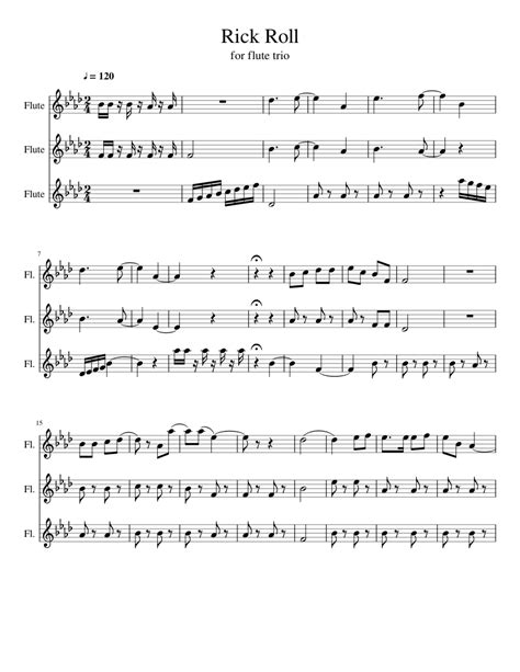 Rick Roll Sheet music for Flute (Mixed Trio) | Musescore.com