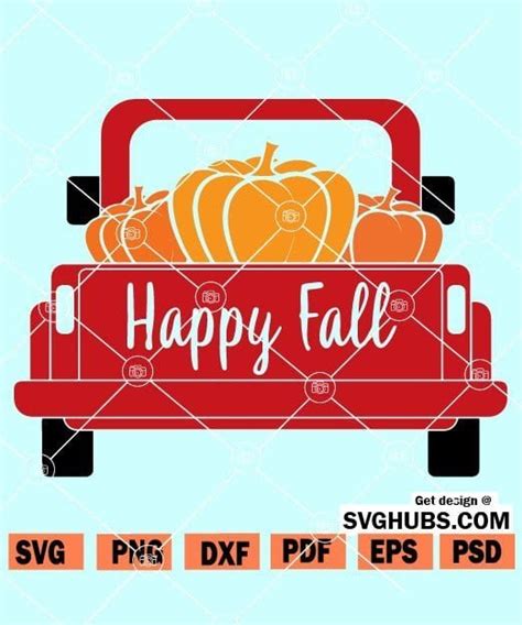 Pumpkin truck SVG, Fall truck SVG, Thanksgiving truck SVG, Truck with pumpkin clipart