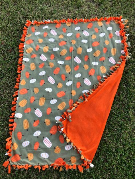 Whimsical Fall Pumpkins Fleece Tie Blanket on DallasMdesigns Etsy shop ...