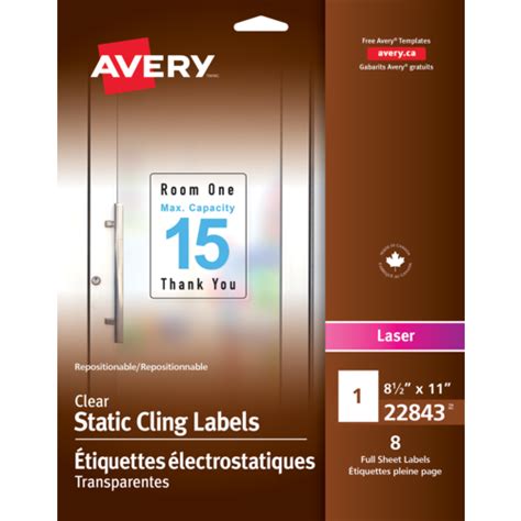 Avery® Clear Static Cling Labels
