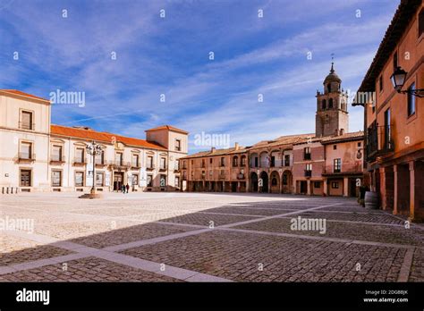 Plaza Mayor - Main square. Arcaded square, typical Castilian architecture. Medinaceli, Soria ...