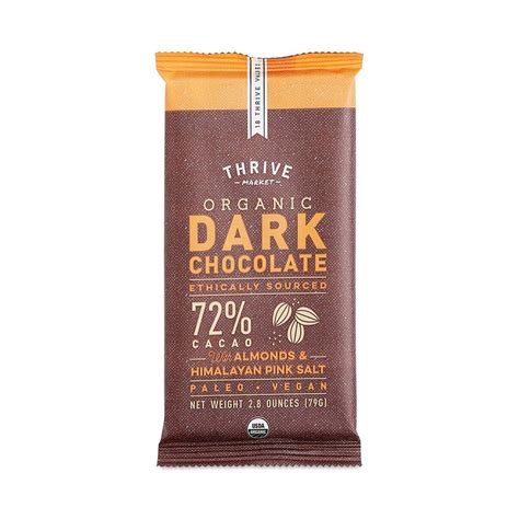 Organic Dark Chocolate 72% with Almonds & Himalayan Pink Salt - Thrive Market