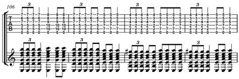 Reference for Guitar Chord Notation on the Staff