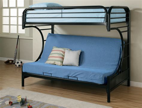 Montgomey Contemporary Glossy Black Futon Bunk Bed at Futonland