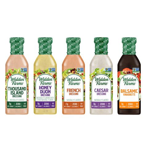 Buy Walden Farms Variety Pack Dressing 12 oz (5 Pack) - French, Caesar, Honey Dijon, Thousand ...