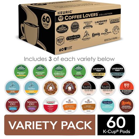 Keurig Coffee Lovers' Collection, Single-Serve Coffee K-Cup Pods, Variety, 60 Count Coffee ...