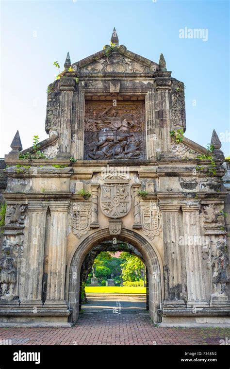 Reconstructed main gate entrance to Fort Santiago, Intramuros, Manila ...