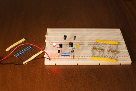 Oscillator Circuit on Prototyping Board (breadboard) Stock Photo ...