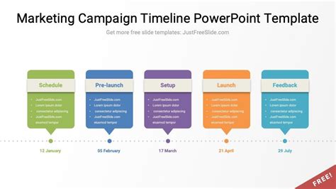 Marketing Campaign Timeline PowerPoint Template Free Download