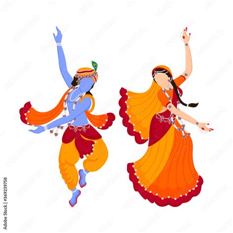 Lord Krishna and radha rani dancing ( rasleela) with each other full of ...