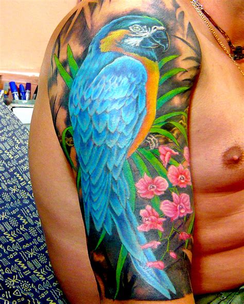 Parrot tattoo in color by thaimagictattoo on DeviantArt