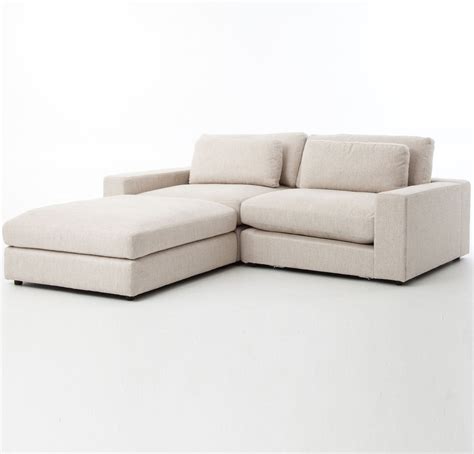 Bloor Beige Contemporary 3 Piece Small Sectional Sofa | Zin Home