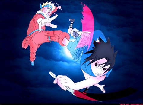 Naruto vs Sasuke moon light fight by lizr0x on DeviantArt