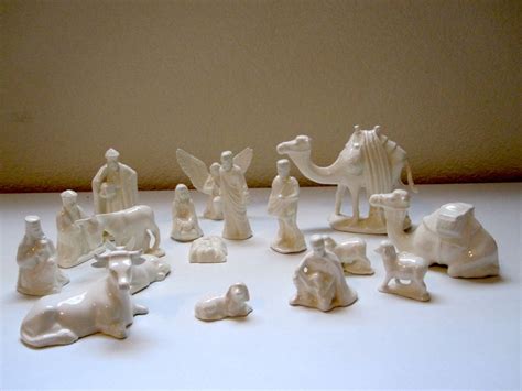 Vintage Nativity Set 17 Pieces White Ceramic Handmade | Etsy