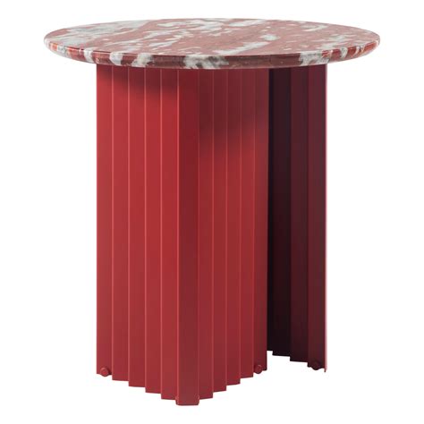 RS Barcelona Plec Round Small Table in Red Marble by A.P.O. For Sale at 1stDibs
