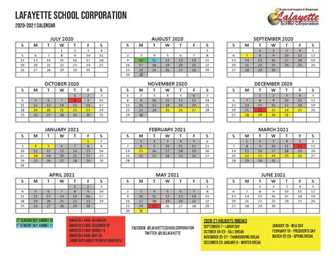 Lafayette School Calendar 24 25 Pdf - Timi Adelind