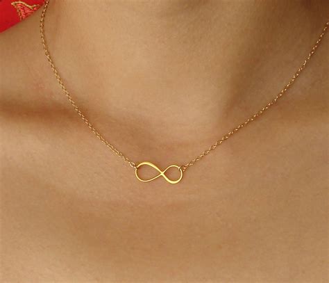 Infinity Necklace in Gold Pendant Necklace wedding by Popsicledrum