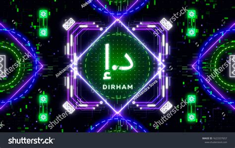 Uae Dirham Currency Symbol On Futuristic Stock Illustration 1623337657 | Shutterstock