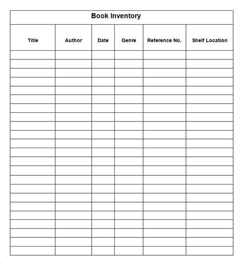 Book Inventory Template - 3 Free Excel, Word Documents Download