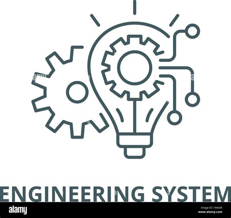 Engineering system line icon, vector. Engineering system outline sign, concept symbol, flat ...