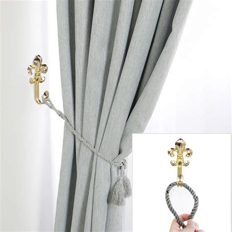 6pcs Metal Window Curtain Tieback Hook Drapery Holdbacks Hooks Gold ...