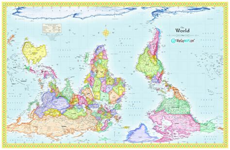 Upside Down World Wall Map | Maps.com.com