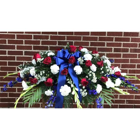 Patriotic Tribute Casket Spray ONLY Owings Maryland Florist, Floral Expressions