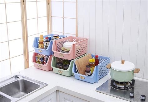 Skywin Plastic Stackable Storage Bins for Pantry - Stackable Bins For | Stackable storage ...