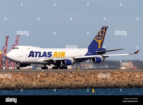 Atlas Air Boeing 747 cargo aircraft at Sydney Airport Stock Photo - Alamy