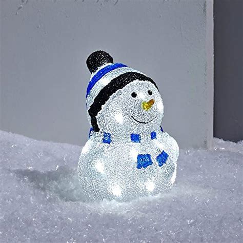 Lights4fun Light Up Snowman LED Christmas Acrylic Figure for Indoor ...